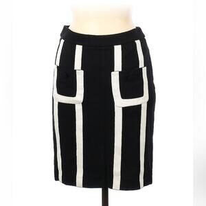6 Via Sei Fontane Black & white striped pencil skirt, made in Italy, 42 or med